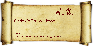Andráska Uros névjegykártya